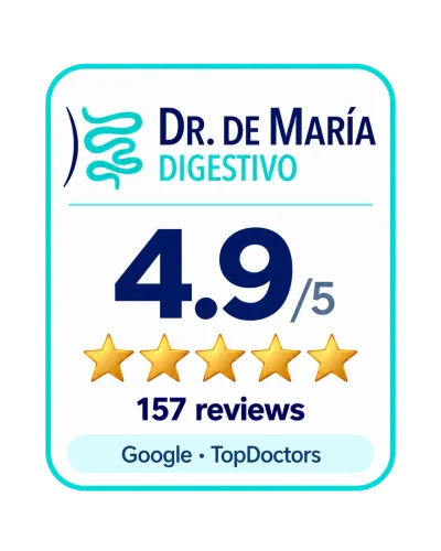 Rated 4.9 out of 5 in 157 patient reviews (Google and TopDoctors)
